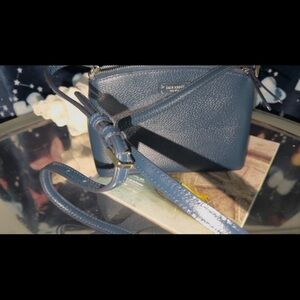Kate Spade Navy Leather Wristlet